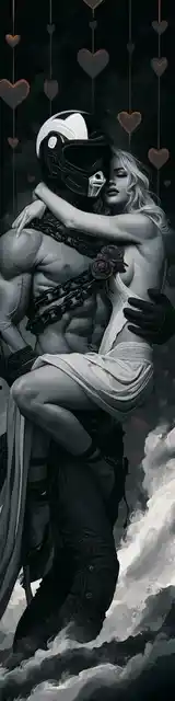 Free dark romance bookmark featuring a motorcycle romance man with a woman